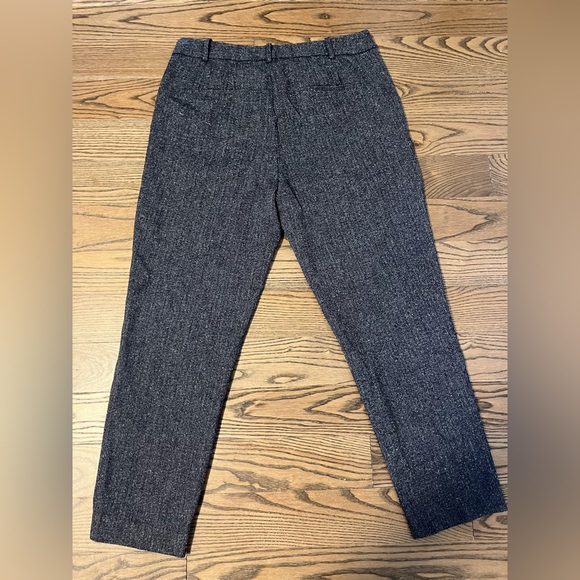 Zara Basic Collection - size 6, crop ankle, blue/grey tweed like material look - Picture 3 of 4